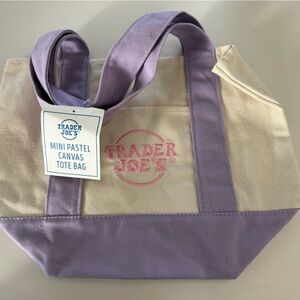 Trader Joe's Pastel Purple and Cream Tote Bag